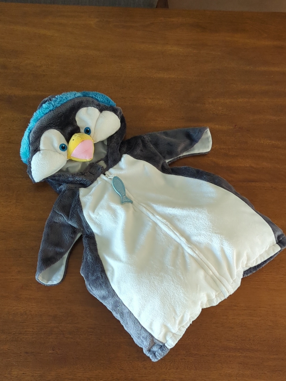 Plush Penguin Hooded Front Zip Kids Costume Size 24M